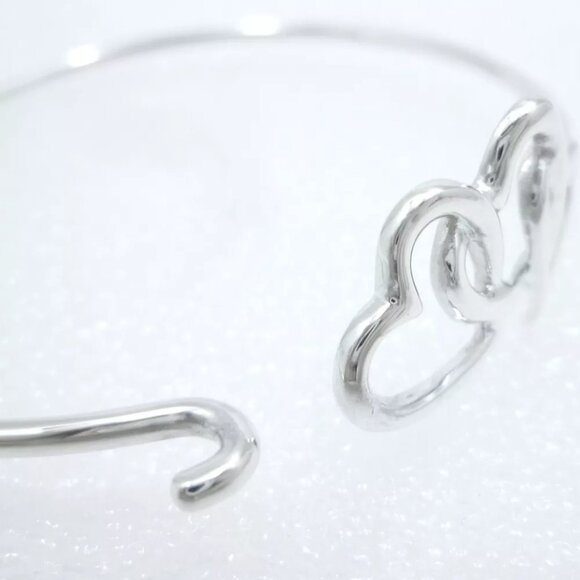 Authentic Tiffany & Co. Triple Heart Bangle Bracelet Sterling Silver - Picture 6 of 10